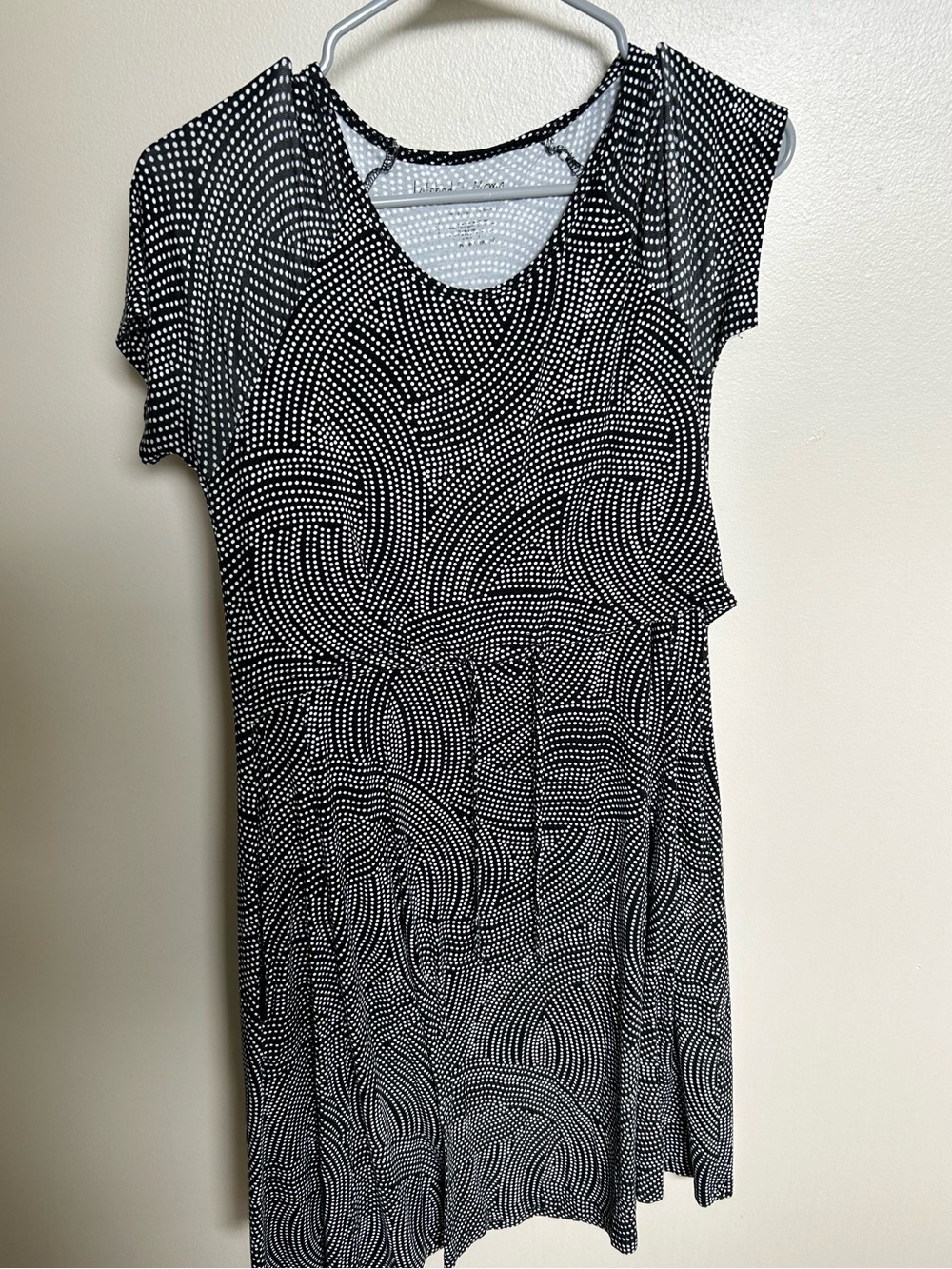 Latched Mama Black and White Midi Nursing Dress— short sleeve